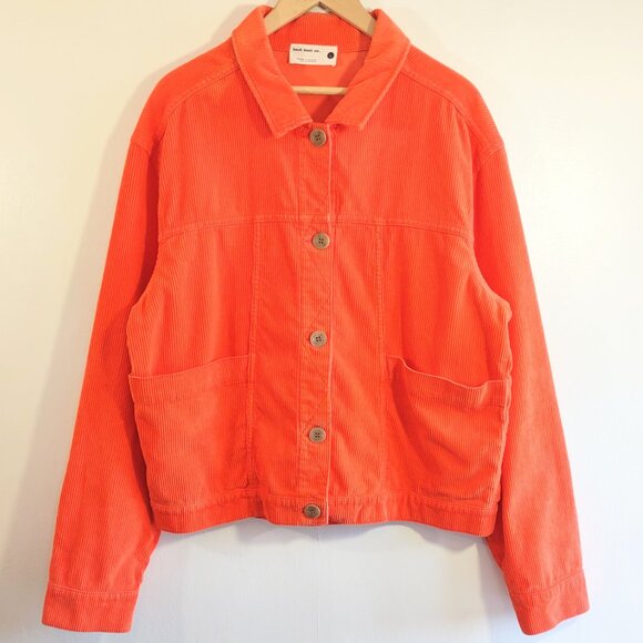 back beat co. Organic Cotton Corduroy Jacket Utility Casual Pockets Size Large - Picture 3 of 11